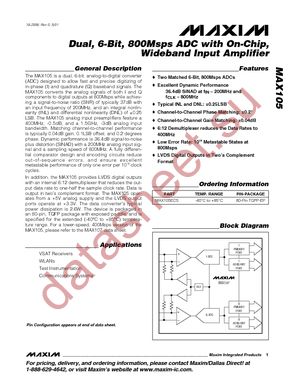 MAX105ECS+T datasheet  